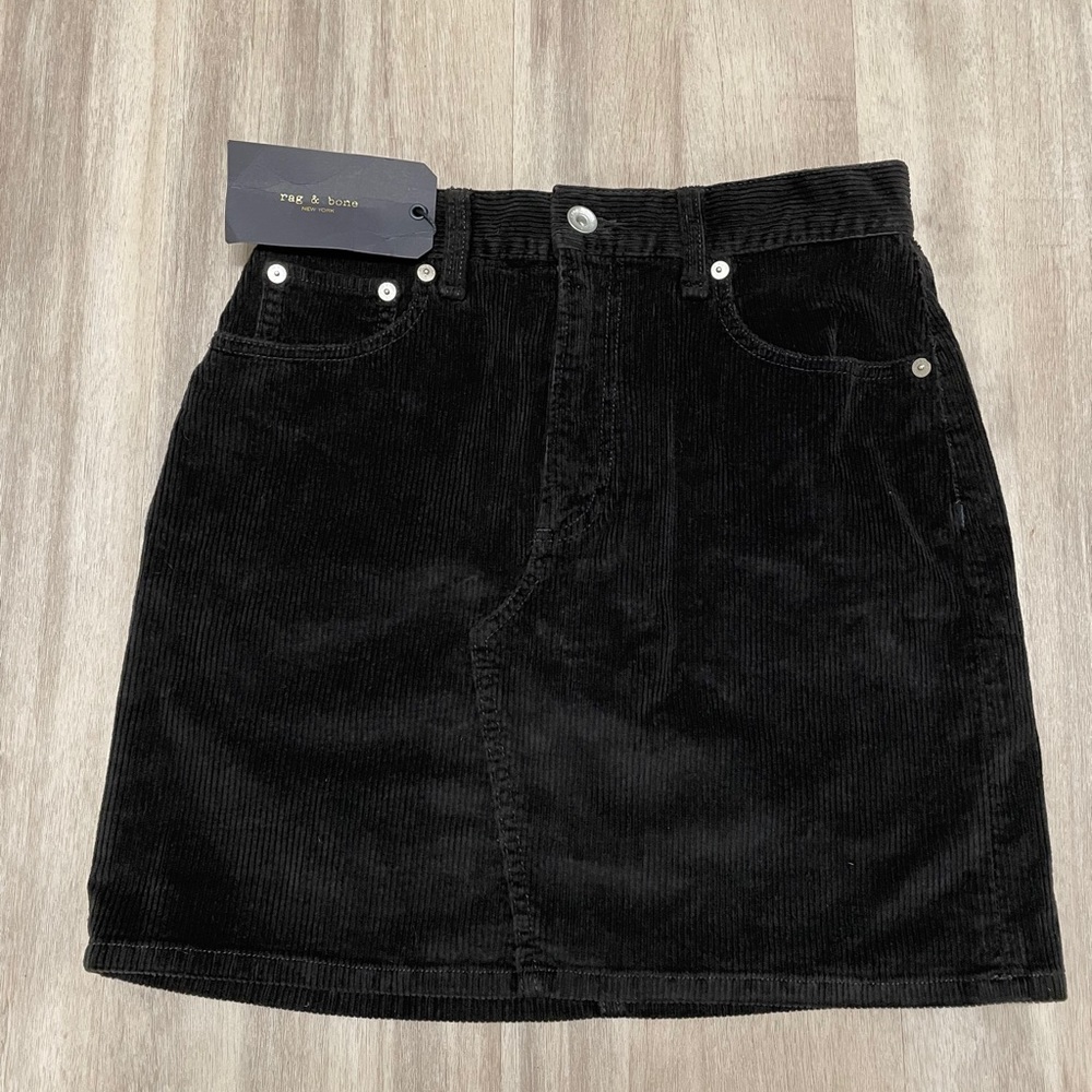 Rag & Bone Hayden Corduroy Black Skirt